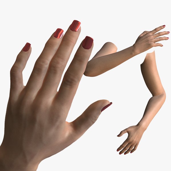 3D Realistic Woman Hands left right Low-poly 3D model High-Quality Low-poly 3D model