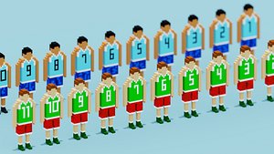 Voxel Basketball Players 3D