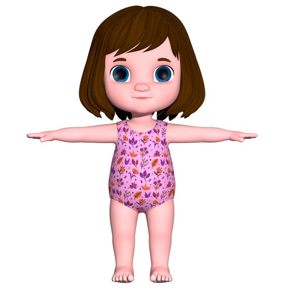 3D girl baby cartoon - TurboSquid 1608135