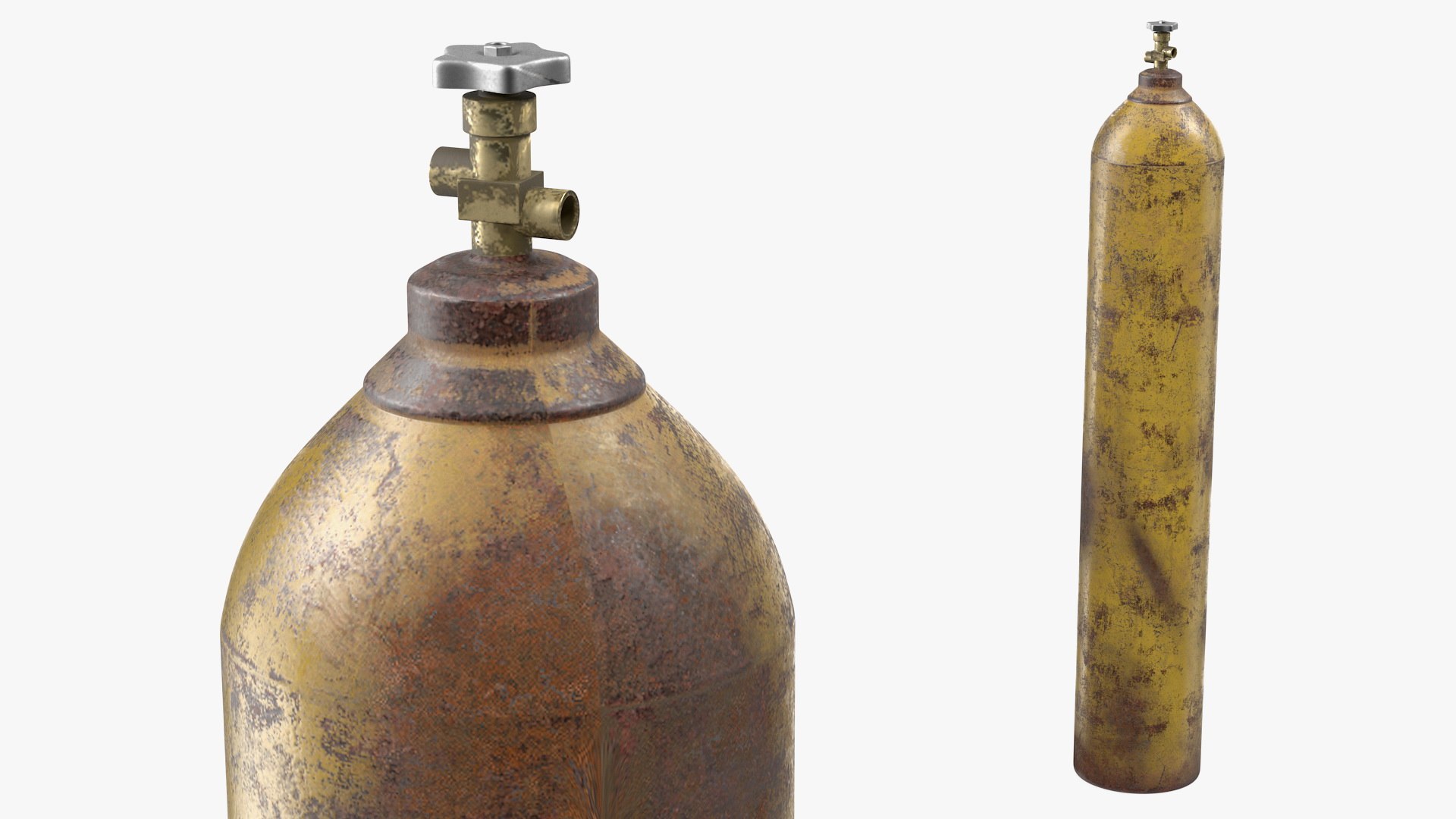 Oxygen Gas Cylinder Old 3D model preview