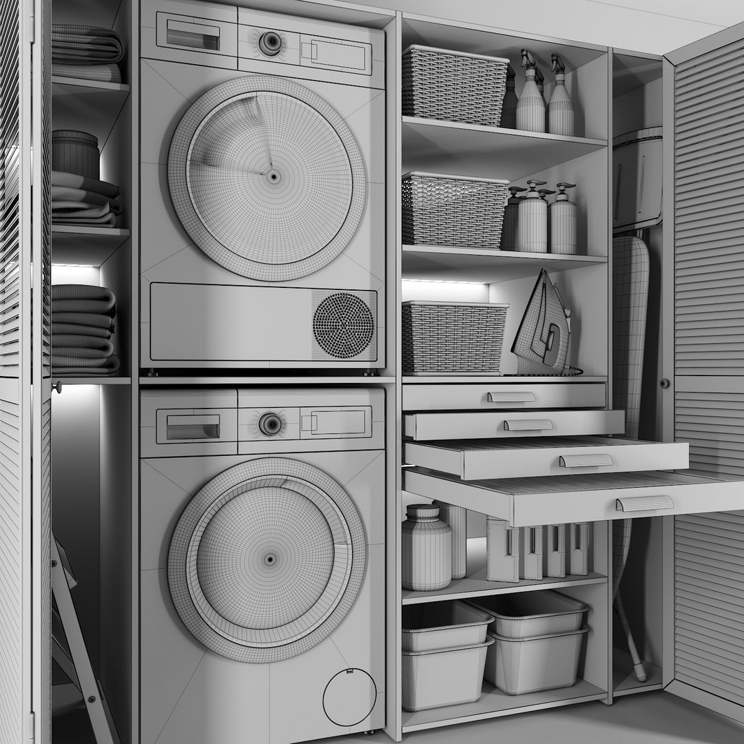 Set Laundry Model TurboSquid 1437507