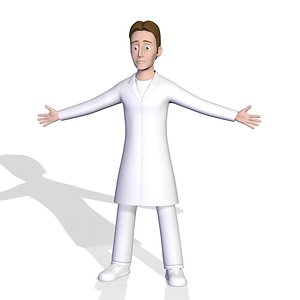 male scientist man character 3D model