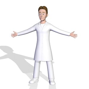 Male Scientist Professor Character RIGGED