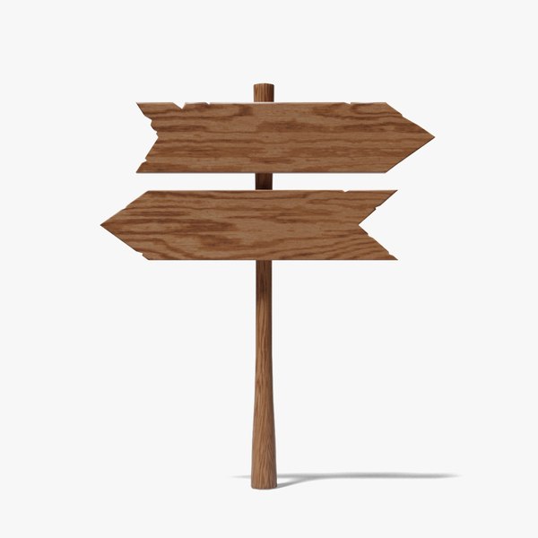 3D model Wooden Sign Board