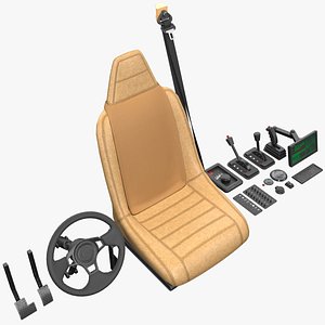 Car Interior Elements Asset PBR model
