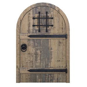old wooden medieval door 3D model
