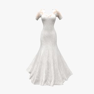 3D Celebrity Bridal Gown model