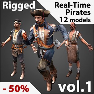 rigged pirates real-time max