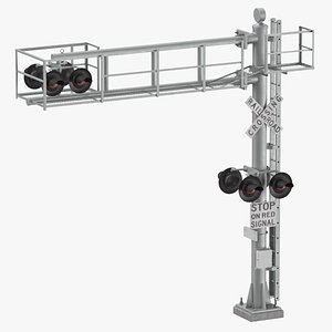Railway Signal Overhead Clean and Dirty 3D model