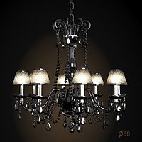 copelamp c-1008 clauiondias classic chandelier black crystal glass