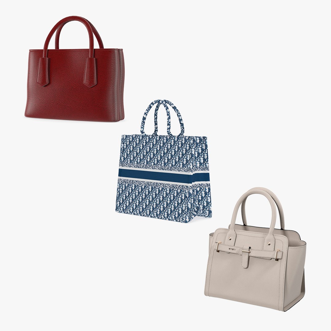 Women Handbags Collection 3D model preview