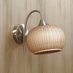 Rattan wall lighting