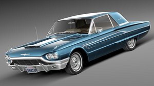 thunderbird 1965 coupe antique c4d