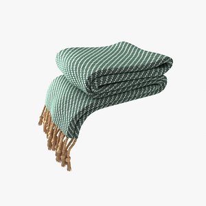 plaid folded bed 3D model