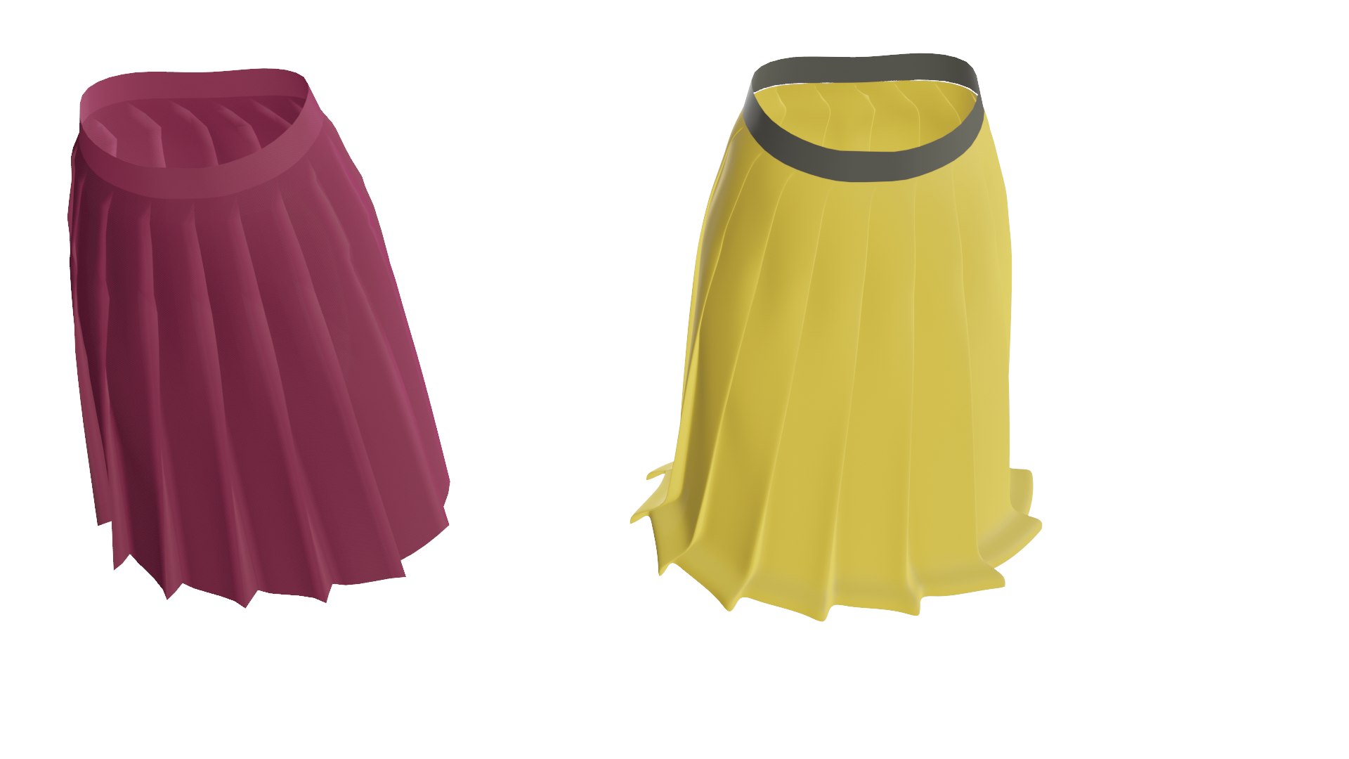 3D Pleated Slim Fit Straight Skirt