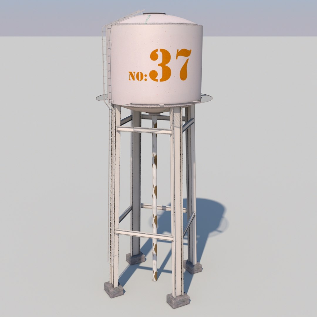 3dsmax Metal Water Tower