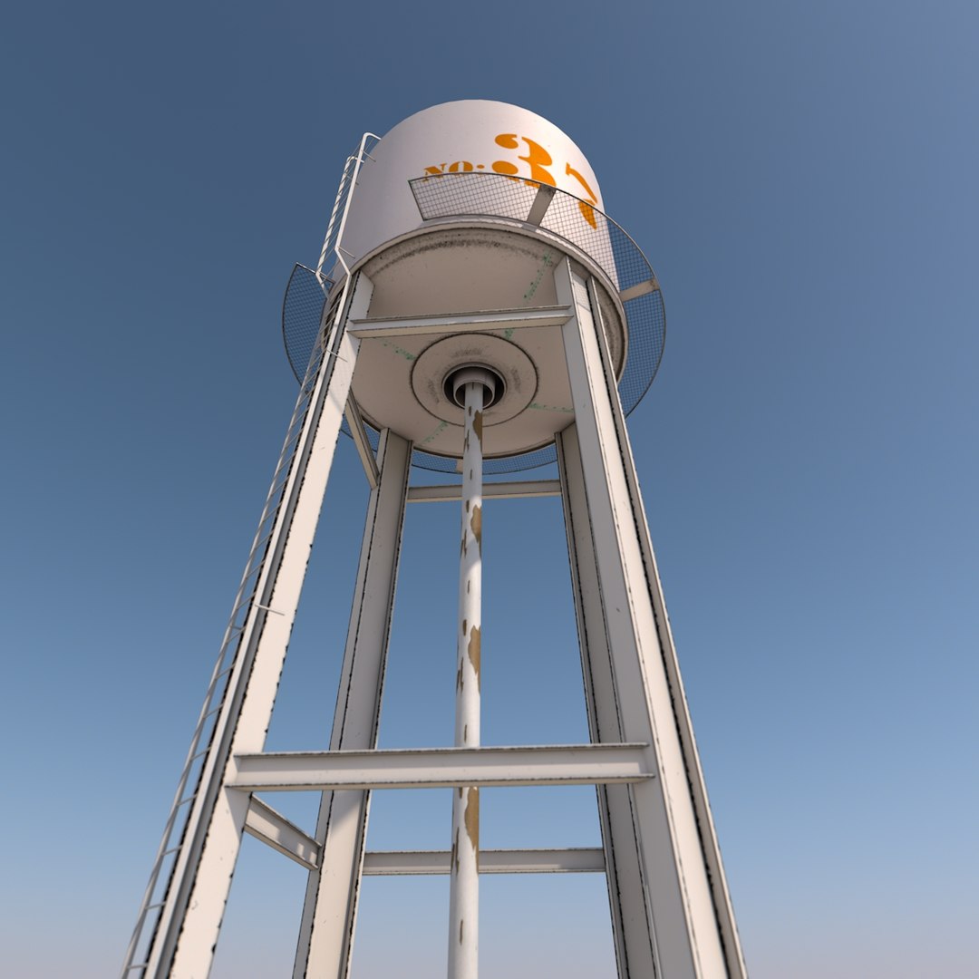 3dsmax Metal Water Tower