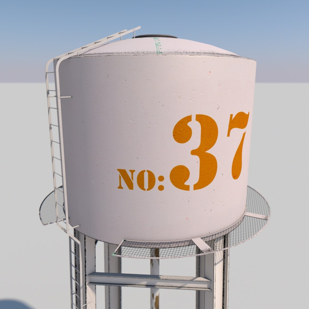3dsmax Metal Water Tower