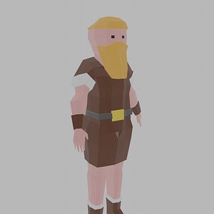 3D Low Poly Viking Rigged 2 model