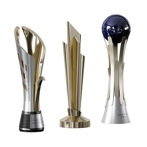 3D Award cups trophies set model
