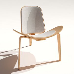 Shell curved armchair Scandinavian style