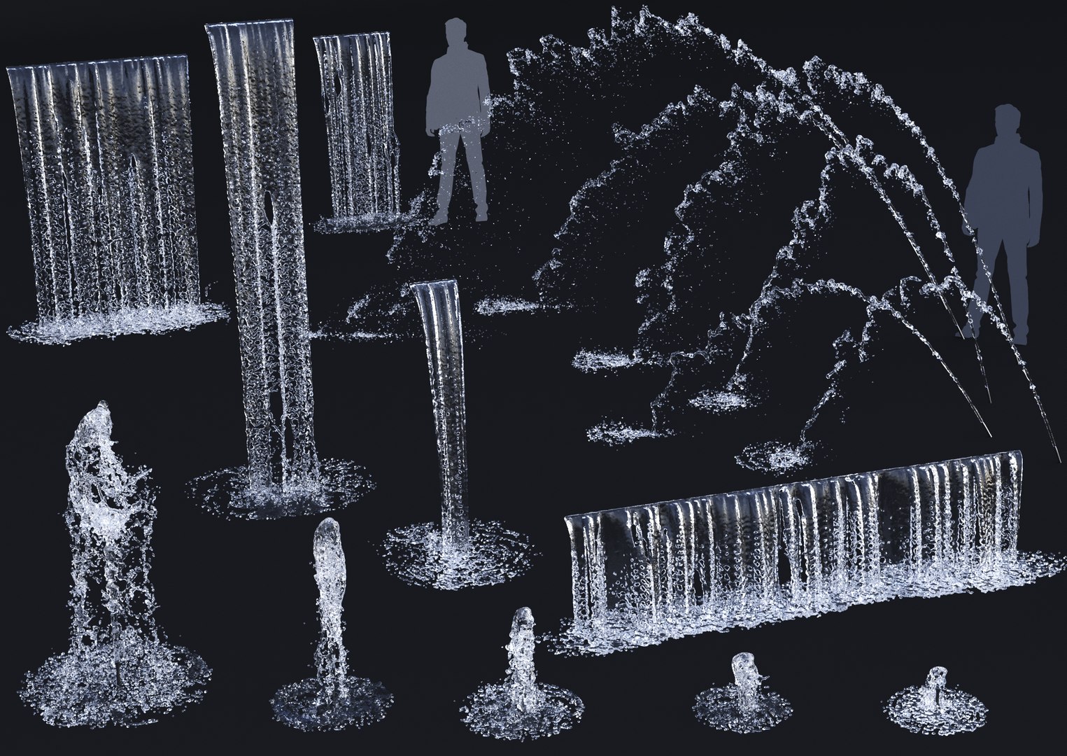 3D Animated Collection Of Waterfalls And Fountains Model - TurboSquid ...