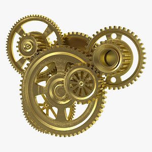 abstract gear mechanism brass model