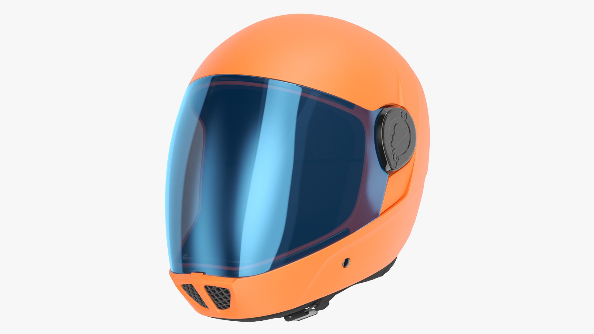 Orange Skydiving Helmet 3D model preview