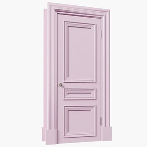 3D Classic wooden pink door