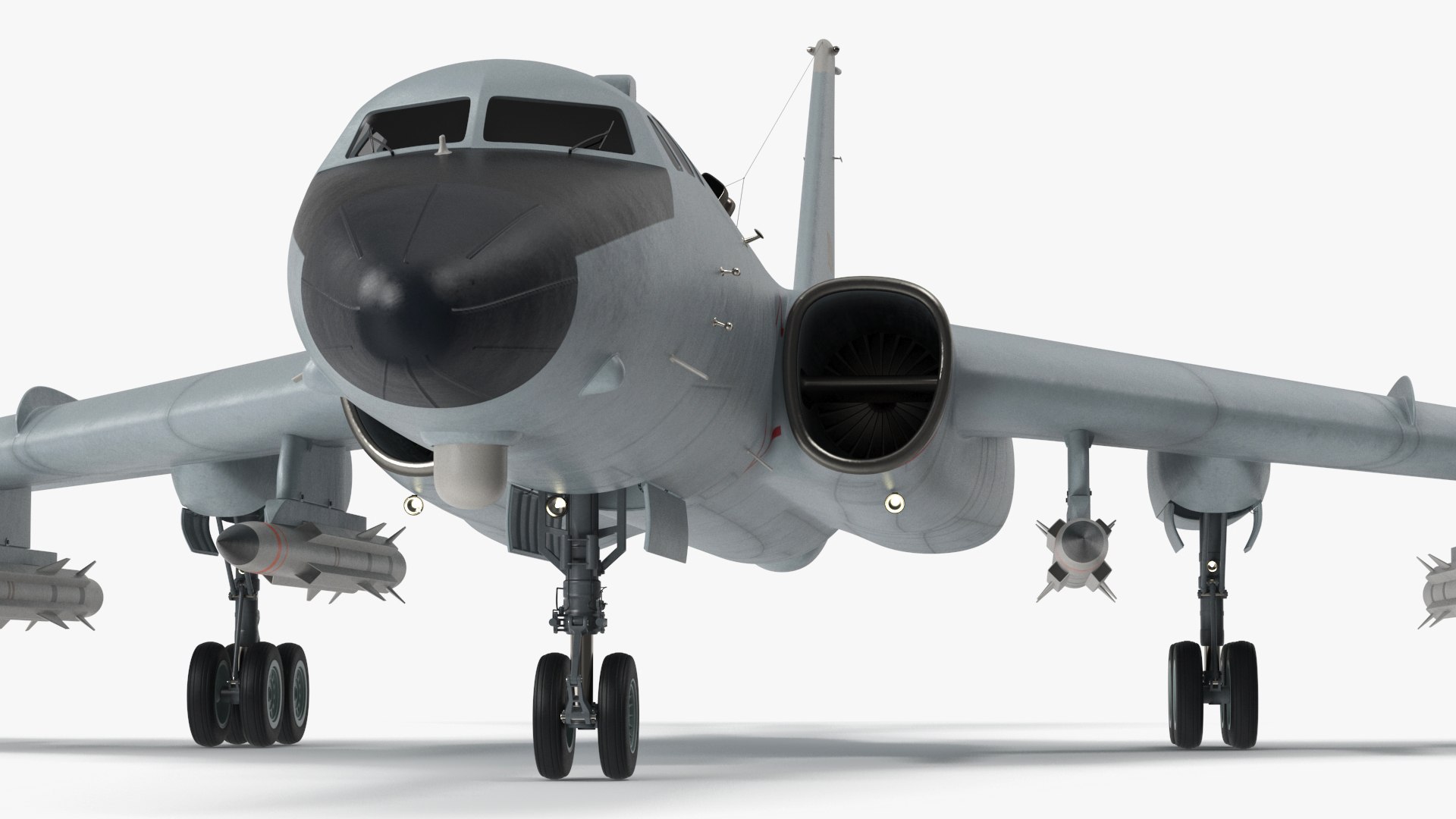 Xian H-6 China Strategic Bomber with Weapon Maritime Strike 3D model preview