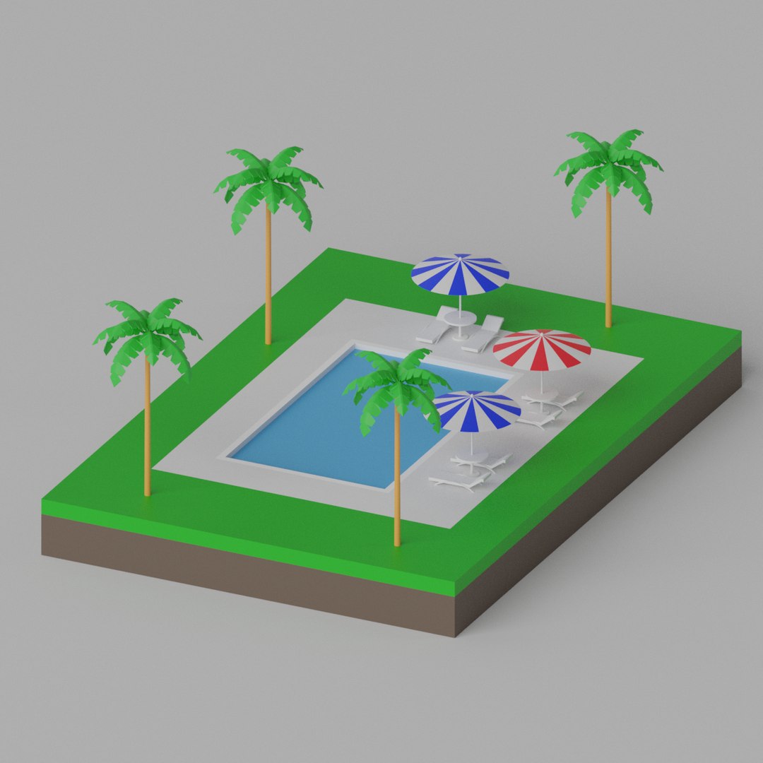 Cartoon Swimming Pool 3D Model - TurboSquid 2326664