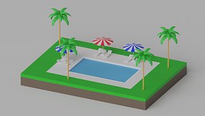 Cartoon Swimming Pool 3D model