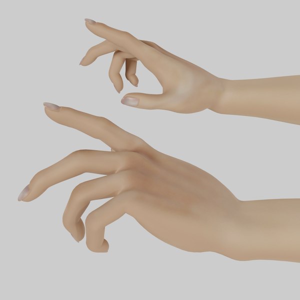 rigged female hands 3d model