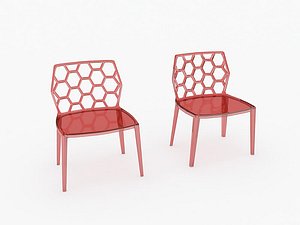 honey comb red chair 3d max
