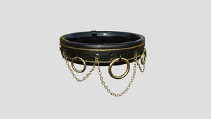 Choker Collar B02 Black Gold - Character Design Punk Gothic