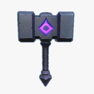 3D Model Axe Dark Weapon Fantasy RPG model
