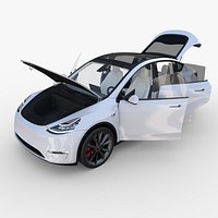 Tesla Model Y White with interior