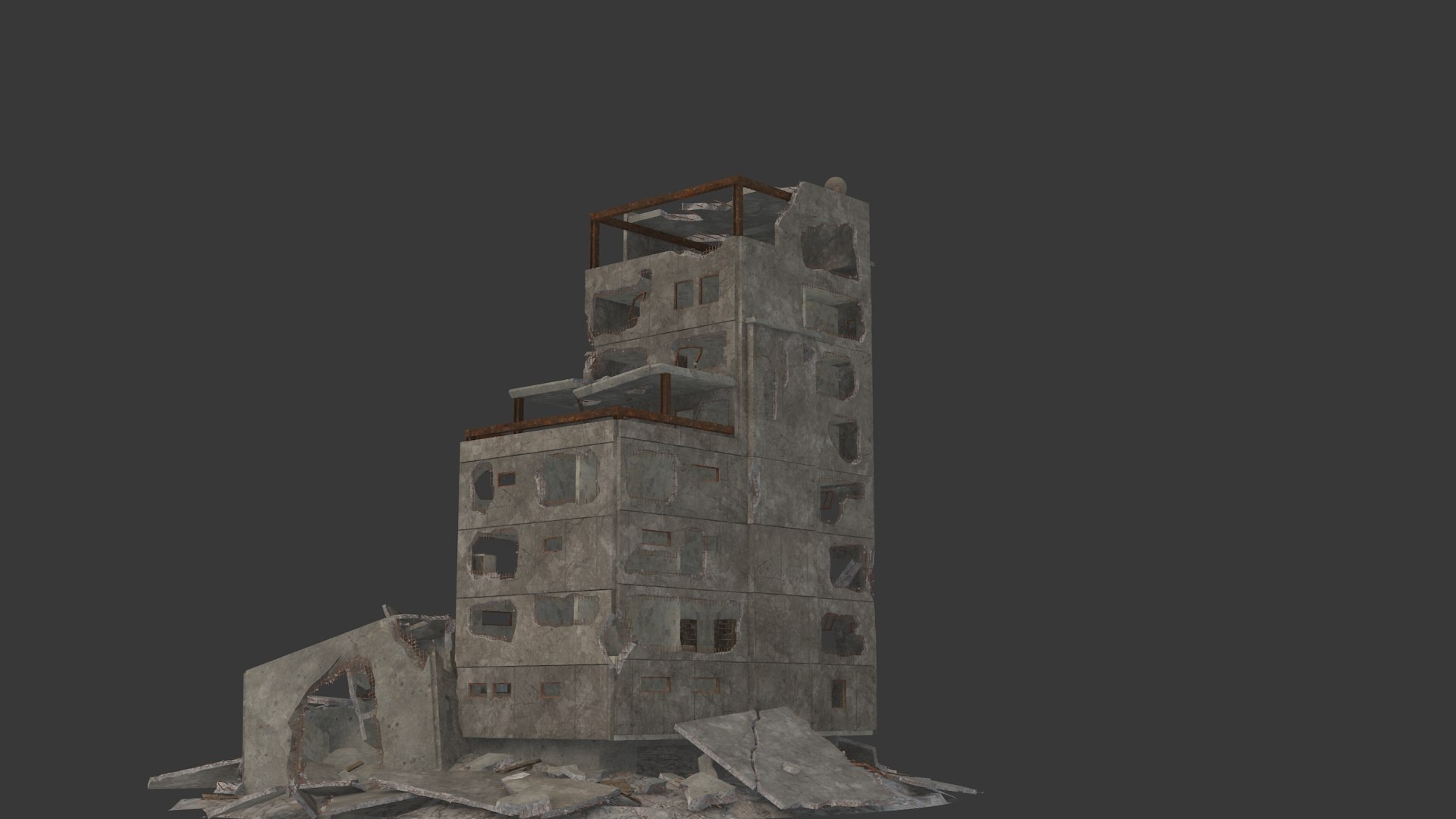 Destroyed Building 2 3D - TurboSquid 2044327