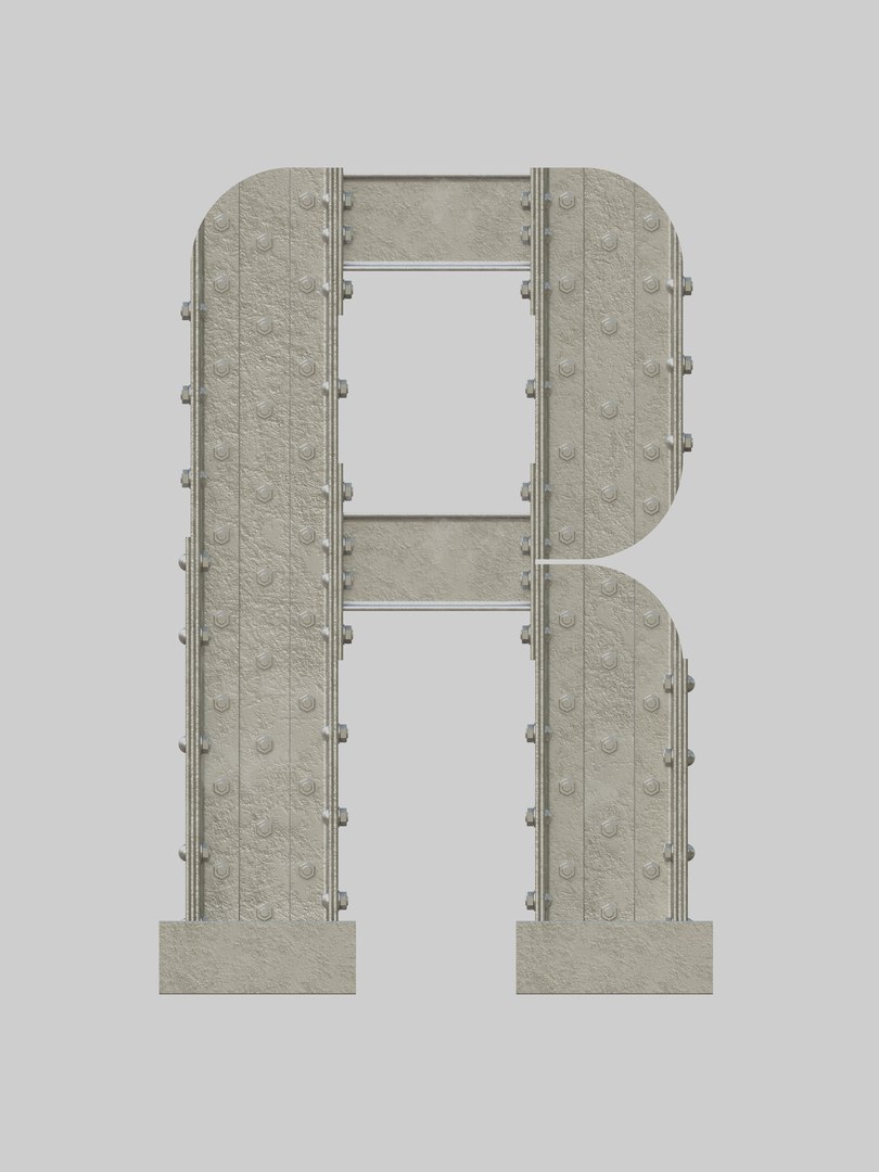 Steel Construction Font - Letter R 3D Model - TurboSquid 1894726