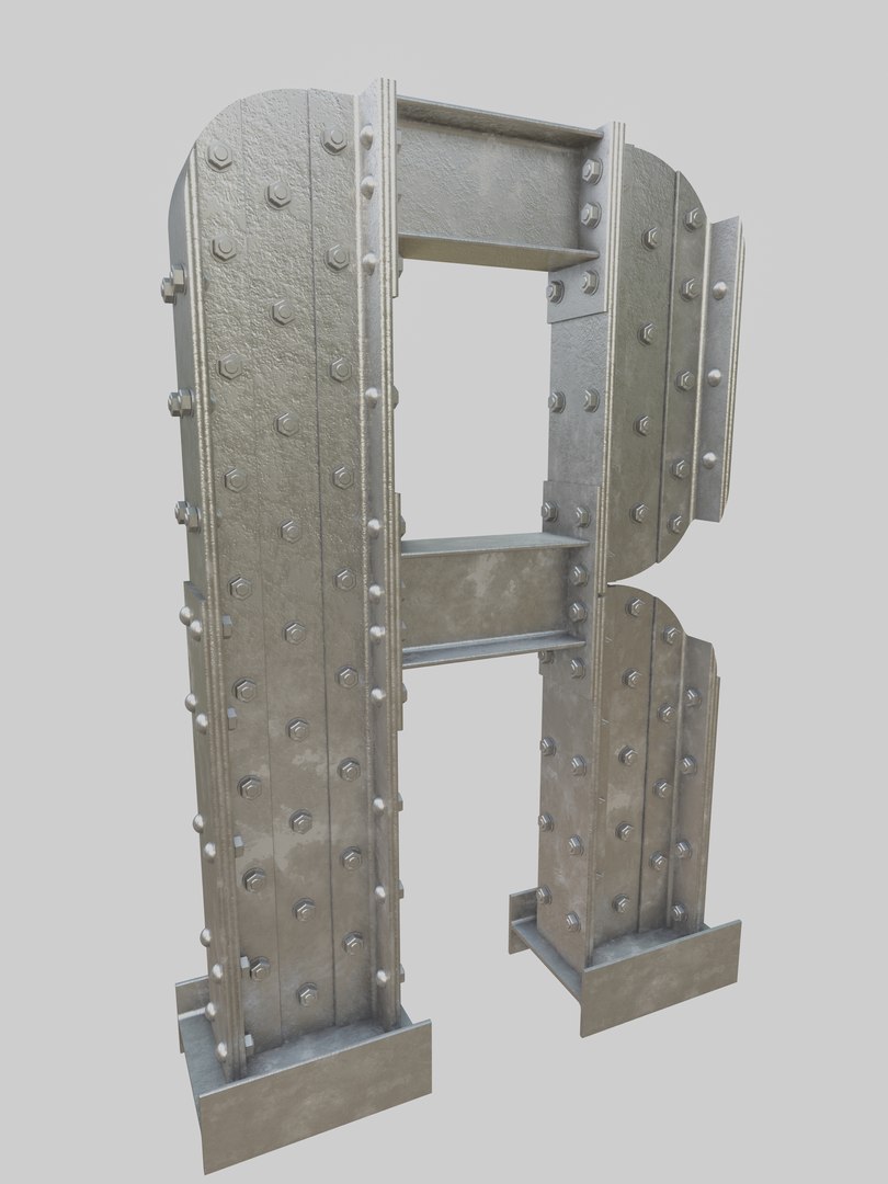 Steel Construction Font - Letter R 3D Model - TurboSquid 1894726