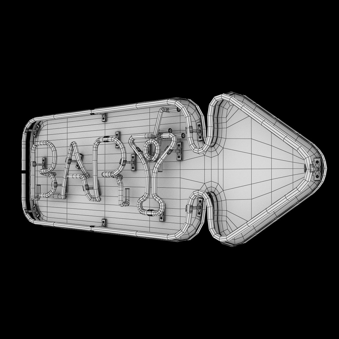 3d Neon Lights Bar Sign Model
