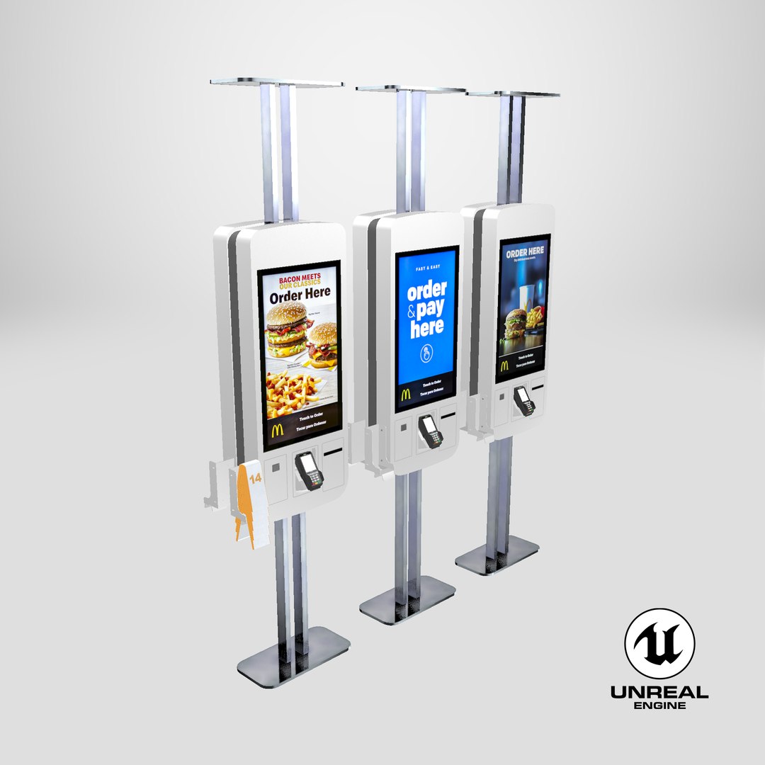 Fast Food Kiosk Self Service McDonalds Vending Machine 3D Model ...