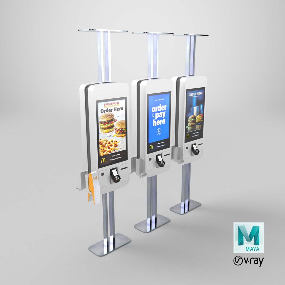 Fast Food Kiosk Self Service McDonalds Vending Machine 3D Model ...