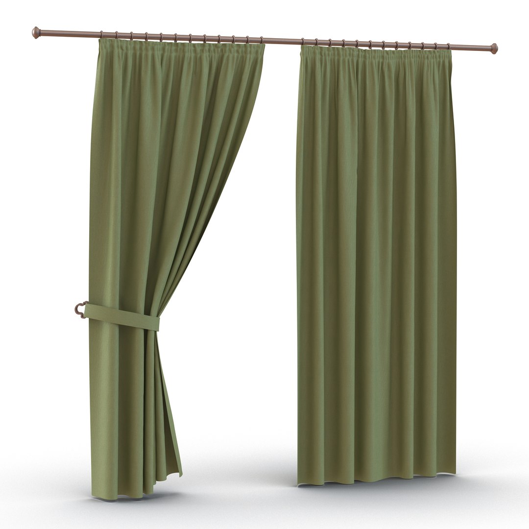 Curtain 2 Green 3D model preview