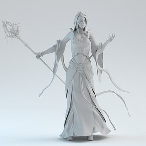 3d model oriental magic woman