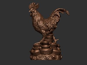 Rooster Sculpture 6 3D model