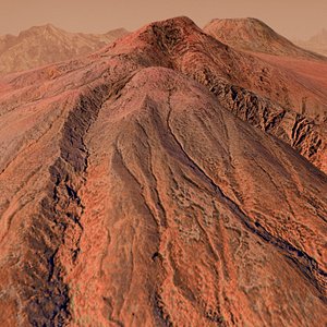 Volcanic Cone Geological Section of Mars