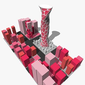 Skyscrapers Voronoi City model