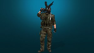 3D soldier military animation file