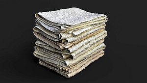 cloth folded pile set 2 PBR photogrammetry 3D model